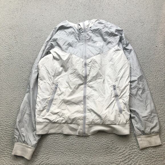 Nike Windrunner Windbreaker Jacket Mens Small Pure Platinum Wolf Gray 727324-045 - Picture 1 of 10